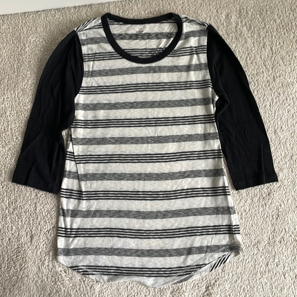 Jcrew Baseball Tee Striped. Size XS.